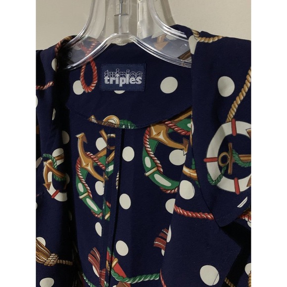 Vintage Triples Polyester Nautical Jacket Women's Size Large - Picture 5 of 10